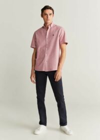 Chemise slim-fit à motif brodé Nouvelle collection MANGO MAN