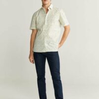 Chemise slim fit coton imprimée Nouvelle collection MANGO MAN