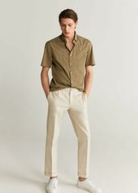 Chemise slim fit coton imprimée Nouvelle collection MANGO MAN