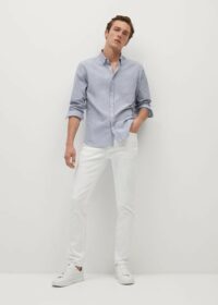 Chemise slim fit coton rayée Nouvelle collection MANGO MAN