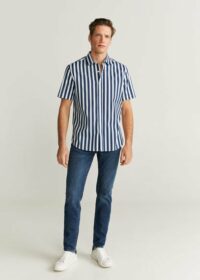 Chemise slim fit coton rayée Nouvelle collection MANGO MAN