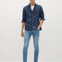 Chemise slim-fit denim foncé Nouvelle collection MANGO MAN