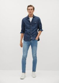 Chemise slim-fit denim foncé Nouvelle collection MANGO MAN