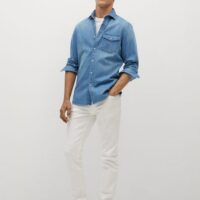 Chemise slim-fit denim moyen Nouvelle collection MANGO MAN