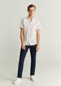 Chemise slim-fit imprimée en coton Nouvelle collection MANGO MAN