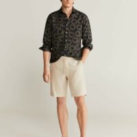 Chemise slim-fit lin imprimé floral Nouvelle collection MANGO MAN