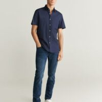 Chemise slim-fit structurée manches courtes Nouvelle collection MANGO MAN