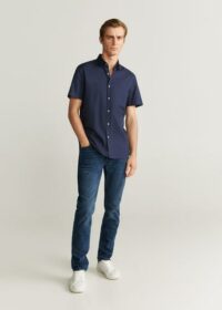 Chemise slim-fit structurée manches courtes Nouvelle collection MANGO MAN