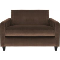 Chester Canapé compact en velours - Taupe - Pieds noirs Habitat