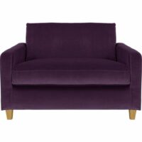 Chester Canapé compact en velours - Violet - Pieds chêne Habitat