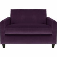 Chester Canapé compact en velours - Violet - Pieds en bois noir Habitat