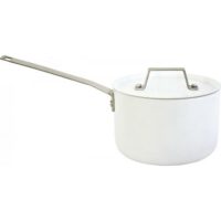 Denver II Casserole avec couvercle 18 cm en aluminium extérieur blanc et revêtement intérieur céramique Habitat