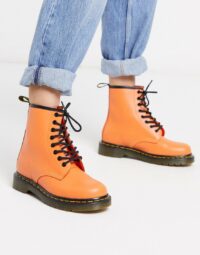 Dr Martens - 1460 - Bottines plates en cuir - Orange Asos