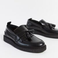 Fred Perry x George Cox - Mocassins à pampilles - Noir Asos