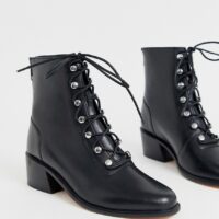 Free People - eberley - Bottes de randonnée à lacets-Noir Asos