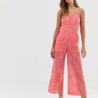 French Connection - Helenie - Combinaison en dentelle-Rose Asos