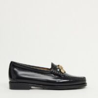 G H Bass - Weejun - Mocassins en cuir avec chaîne et pièce - Noir Asos