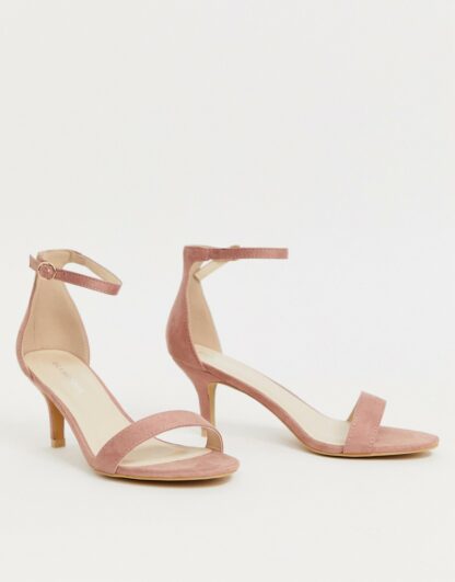 Glamorous - Sandales minimalistes à talon bobine - Rose Asos