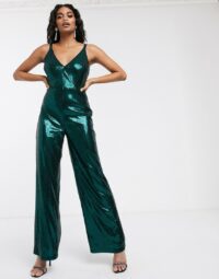 Ivyrevel - Combinaison ornée de sequins - Vert foncé Asos