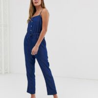 Jack Wills - Haveland - Combinaison boutonnée-Bleu Asos