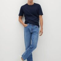 Jean bob regular-fit délavé moyen Nouvelle collection MANGO MAN