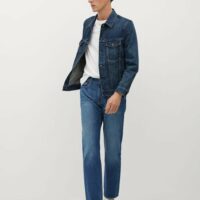 Jean bob regular-fit délavé vintage foncé Nouvelle collection MANGO MAN