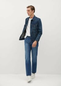 Jean bob regular-fit délavé vintage foncé Nouvelle collection MANGO MAN