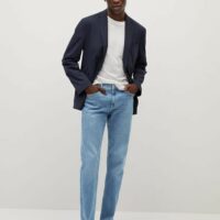 Jean bob straight-fit délavé moyen Nouvelle collection MANGO MAN