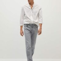 Jean bob straight-fit gris Nouvelle collection MANGO MAN