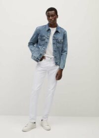 Jean jan slim-fit blanc Nouvelle collection MANGO MAN