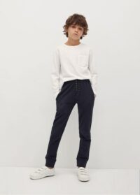 Jogger coton bio cordon Nouvelle collection MANGO KIDS