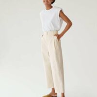 Jupe-culotte jean taille haute Nouvelle collection MANGO