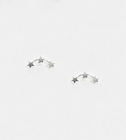 Kingsley Ryan - Boucles d'oreilles en argent massif motif petites étoiles-Argenté Asos
