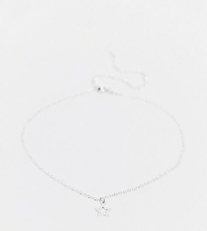Kingsley Ryan - Bracelet de cheville en argent massif avec pendentifs étoiles-Argenté Asos