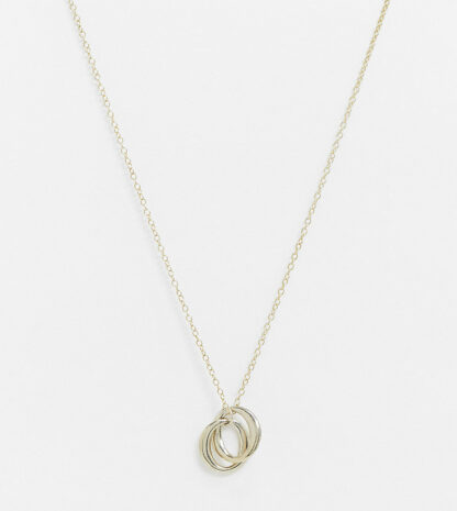 Kingsley Ryan - Collier avec pendentif anneaux entrecroisés - Argent massif plaqué or-Doré Asos