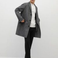 Manteau laine micro pied-de-poule Nouvelle collection MANGO MAN