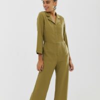 Monki - Combinaison fonctionnelle courte - Bleu marine-Vert Asos