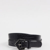 My Accessories - London - Ceinture taille et hanches pour jean en imitation croco en exclusivité - Noir Asos