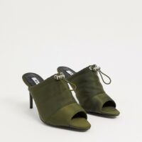 NA-KD - Mules rembourrées à talons - Kaki-Vert Asos