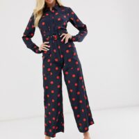 Neon Rose - Combinaison fonctionnelle à pois-Navy Asos