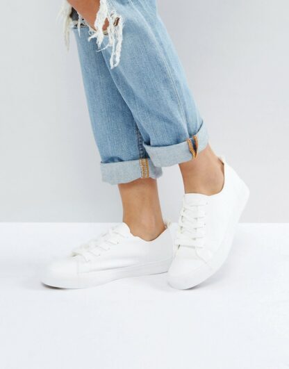 New Look - Baskets à lacets-Blanc Asos