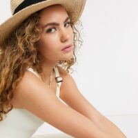 & Other Stories - Chapeau de paille à bande noire-Beige Asos