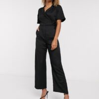 & Other Stories - Combinaison large en lin - Noir Asos