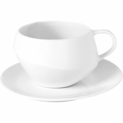 Parnasse Tasse à thé avec soucoupe en porcelaine blanche Habitat