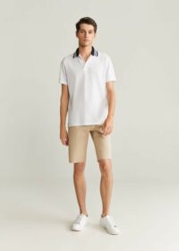 Polo coton col contrastant Nouvelle collection MANGO MAN