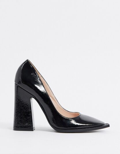 RAID - Daleyza - Chaussures à talon carré avec bout carré tendance - Noir Asos
