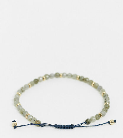 Reclaimed Vintage Inspired - Collection de breloques - Bracelet de perles - Gris-Bleu Asos