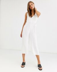 River Island - Combinaison avec boucles latérales - Blanc Asos