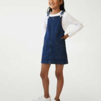 Robe chasuble denim foncé Nouvelle collection MANGO KIDS