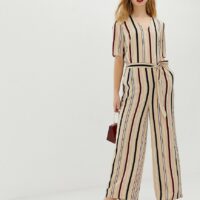 Selected Femme - Combinaison large à rayures-Multi Asos